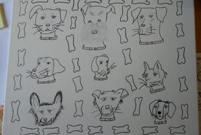 Verschiedene Hunderassen als Bleistiftzeichnung